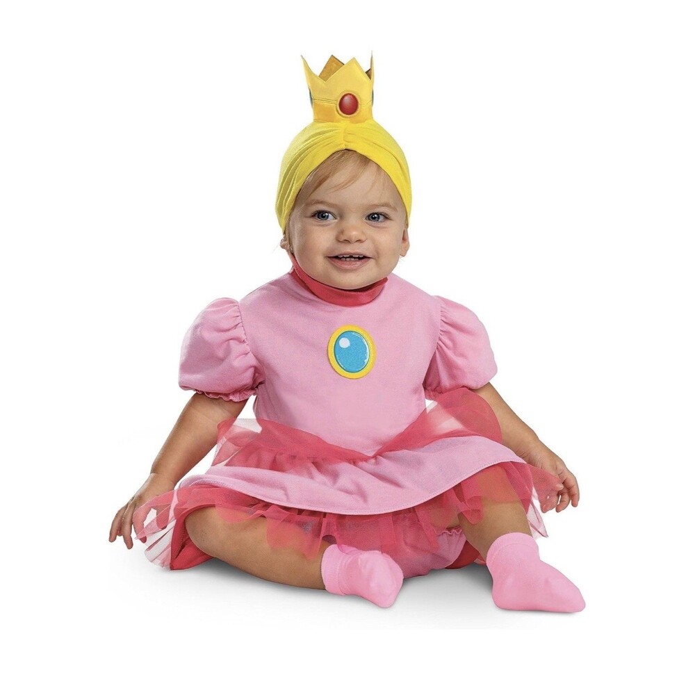 Disguise Super Mario Licensed Princess Peach Costume Infant (12-18mos)
